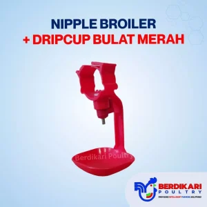 Nipple Broiler + Cup Pipa Bulat Merah